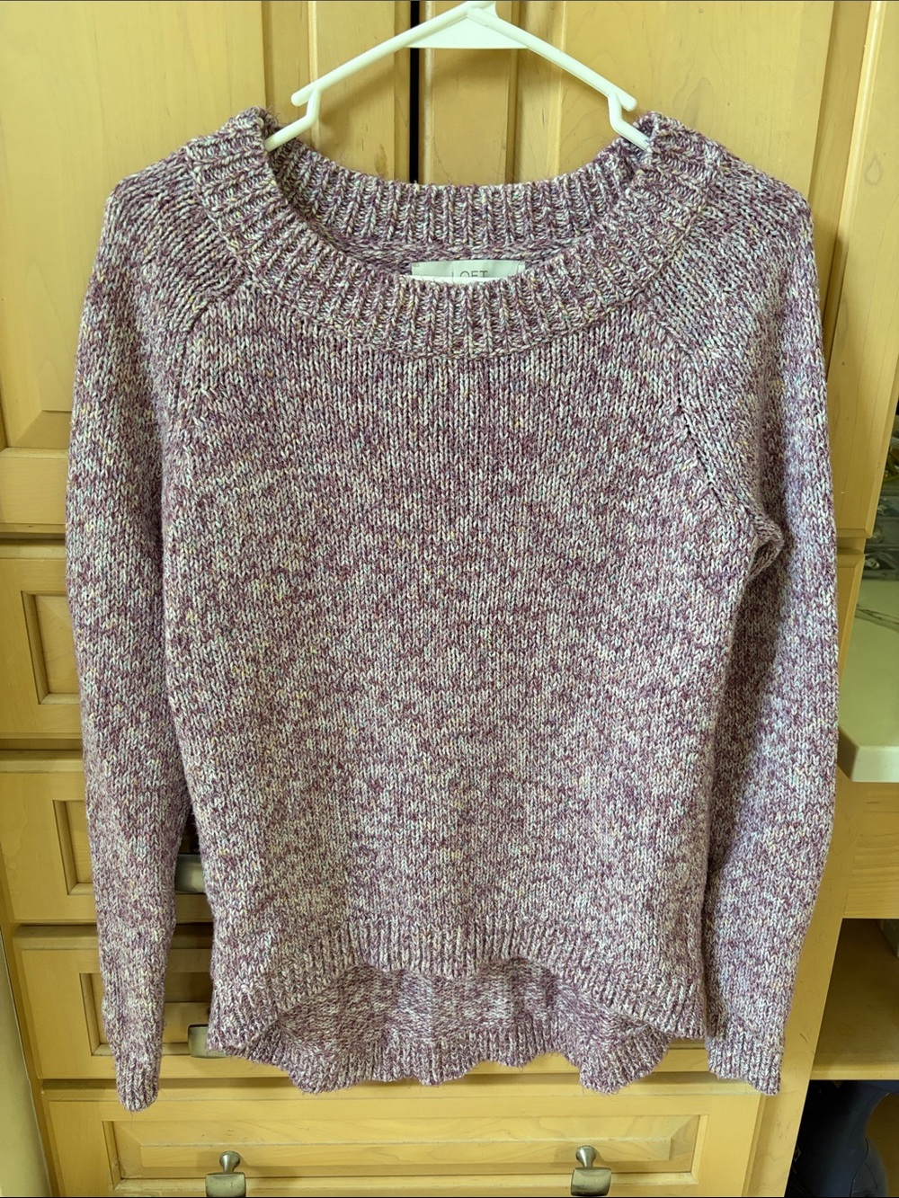 Cozy Marled Crewneck Sweater - Pink